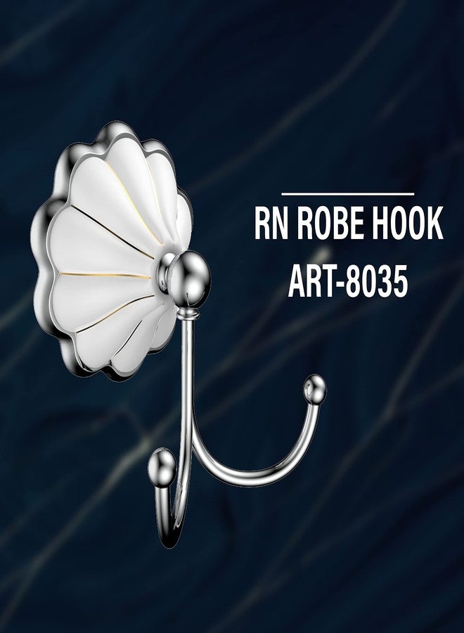 R. N. RN 304 Grade Stainless Steel Robe Hook | Hook for Hanging Towel in Bathroom (White)_8035 - Image 2
